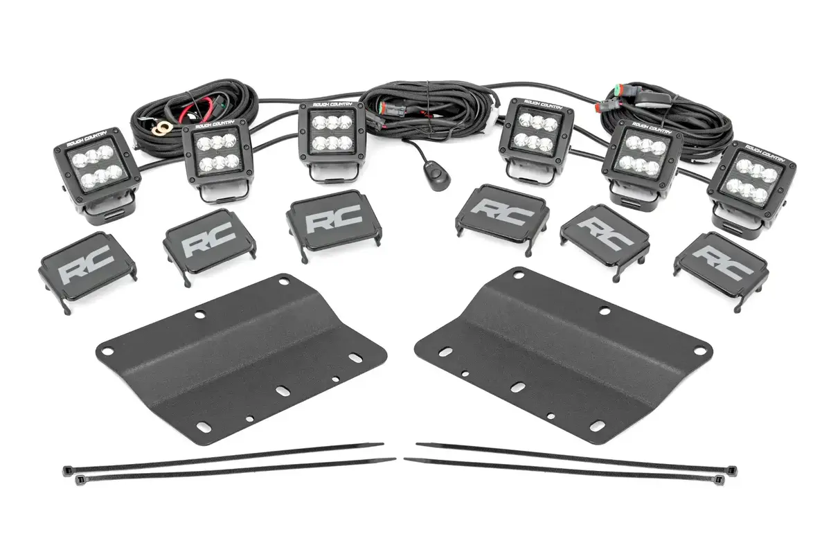 Led Light Kit - Fog Mount - Triple 2 Inch Black Pair - Spot/Flood - Ford Bronco (21-24) 1