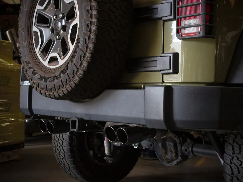 Afe Rebel Series 2.5In 409 Ss Axle-Back Exhaust System Black 07-18 Jeep Wrangler (Jk) V6-3.6L/3.8L 1