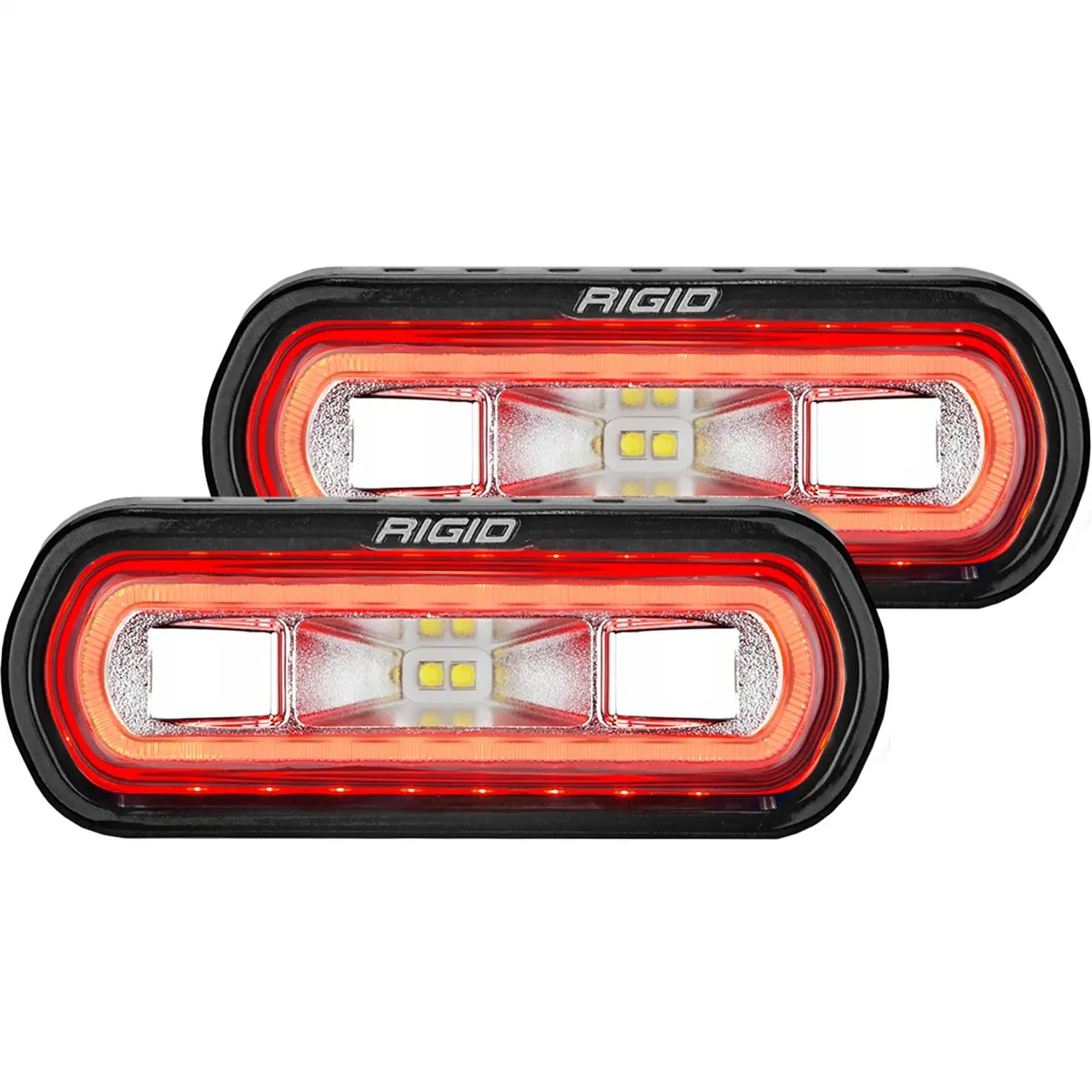 Rigid Industries 53122 Sr-L Series Off-Road Spreader Pod, 3 Wire, Surface Mount, Red Halo, Pair 1