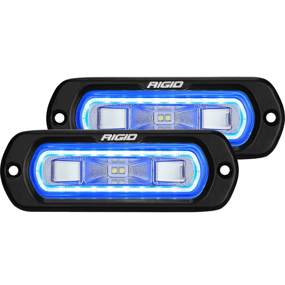 Rigid Industries 53221 Sr-L Series Off-Road Spreader Pod, 3 Wire, Flush Mount, Blue Halo, Pair 1