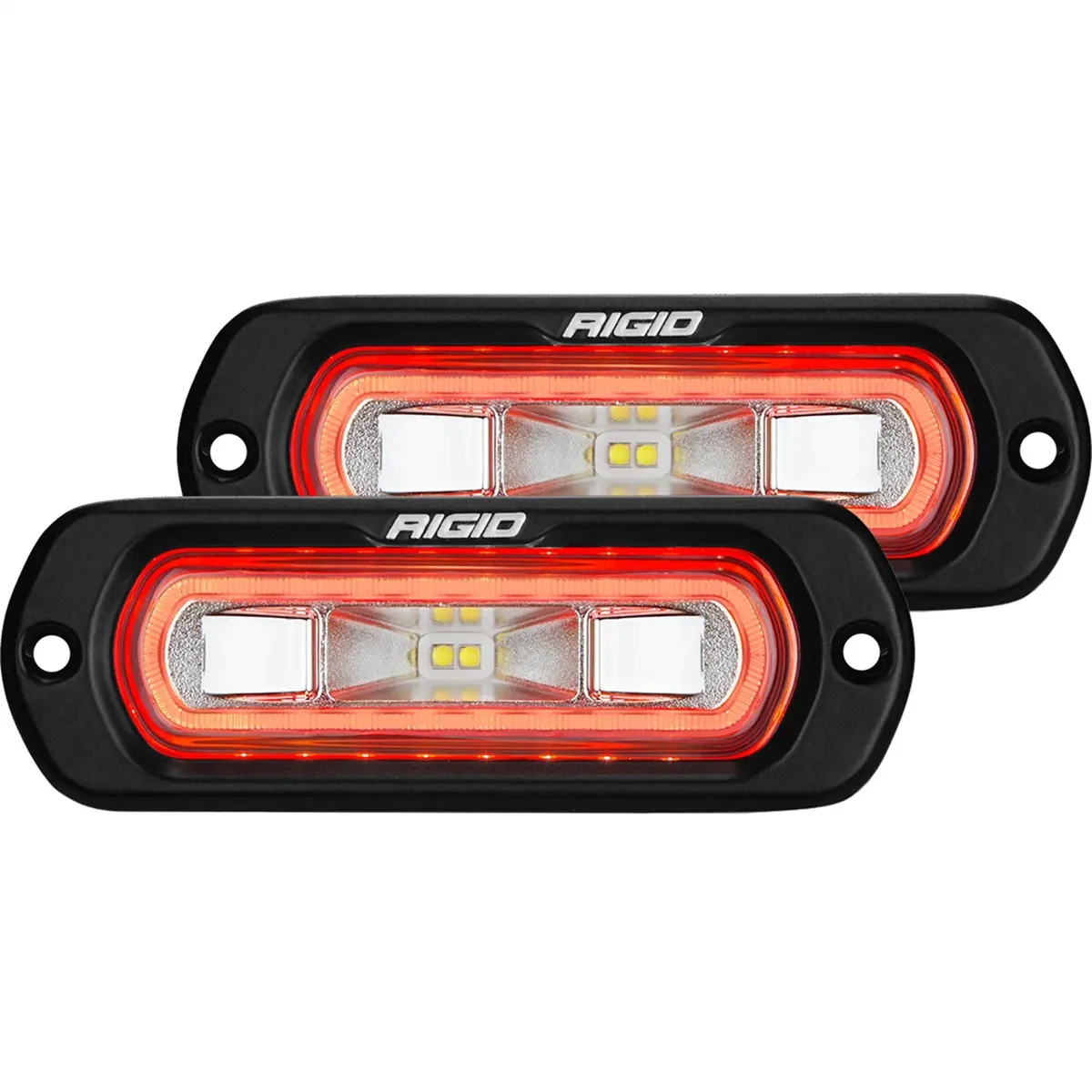 Rigid Industries 53222 Sr-L Series Off-Road Spreader Pod, Flush Mount, Red Halo, Pair 1