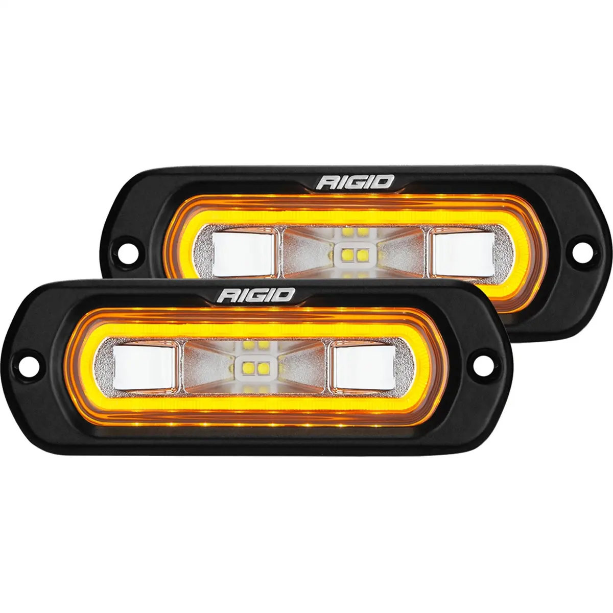 Rigid Industries 53223 Sr-L Series Off-Road Spreader Pod, 3 Wire, Flush Mount, Amber Halo, Pair 1