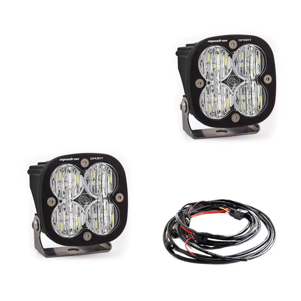 Squadron Sport Black Led Light Pod Pair (Wide Cornering, Clear) 1