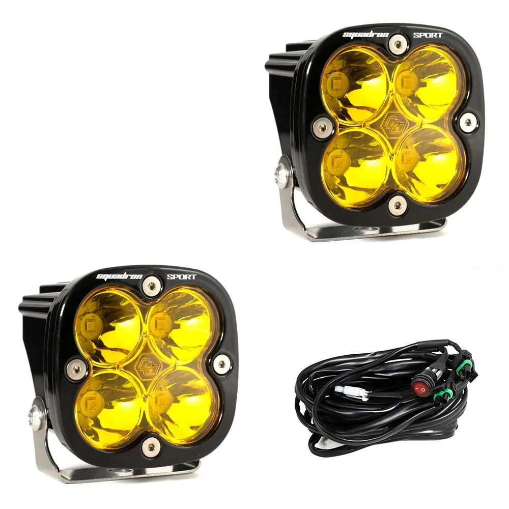 Baja Designs Squadron Sport Spot Led Light (Amber) (Pair) 1