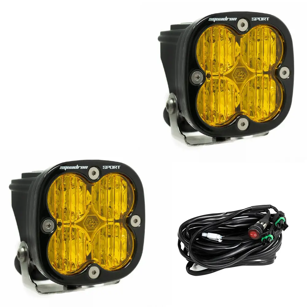 Baja Designs Squadron Sport Wide Cornering Led Light (Amber) (Pair) 1