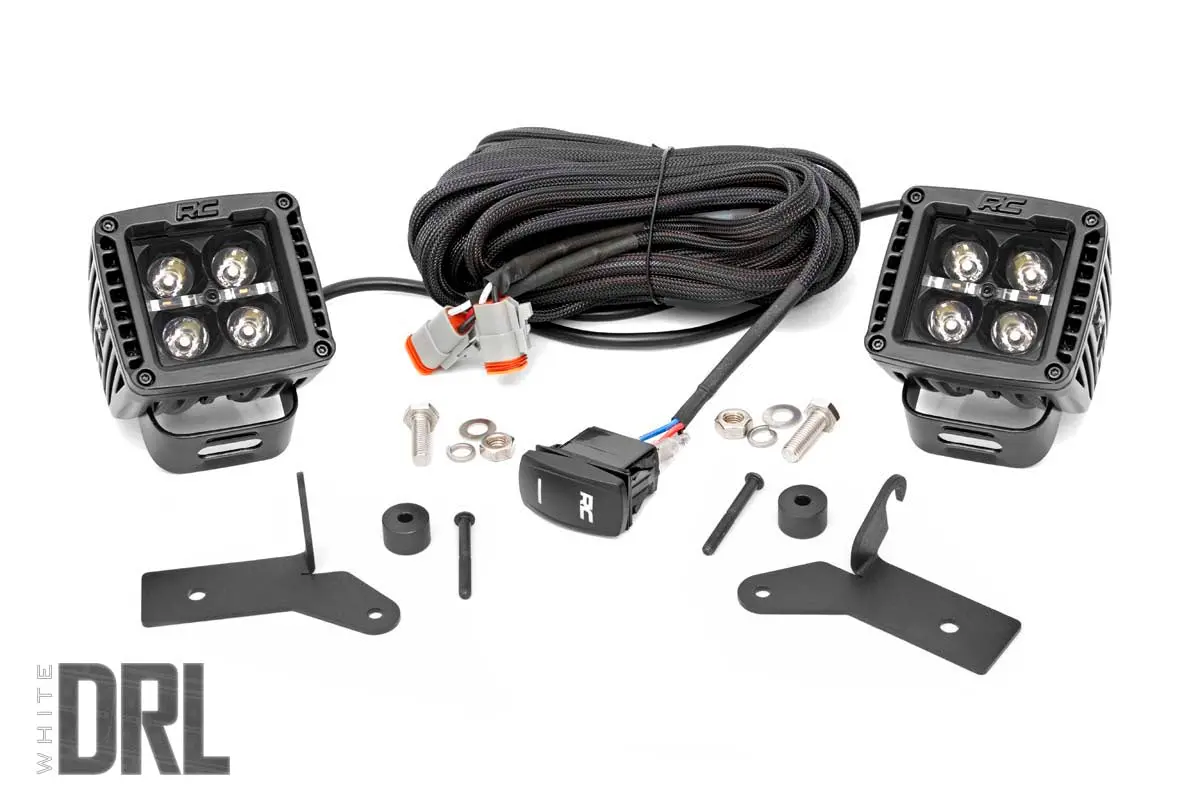 Led Light Kit - Hinge Mount - 2 Inch Black Pair - White Drl - Jeep Gladiator Jt/Wrangler Jl (18-24) 1