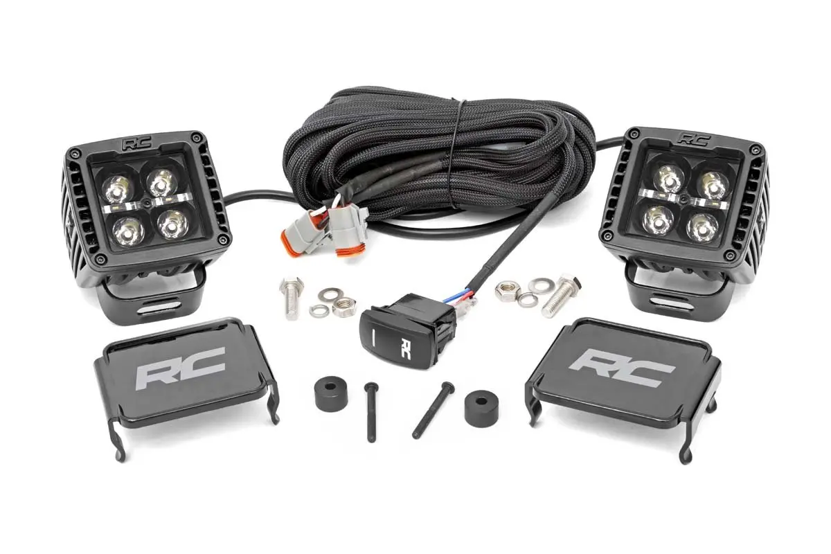 Led Light Kit - Cowl Mount - 2 Inch Black Pair - White Drl - Jeep Gladiator Jt/Wrangler Jl (18-24) 1