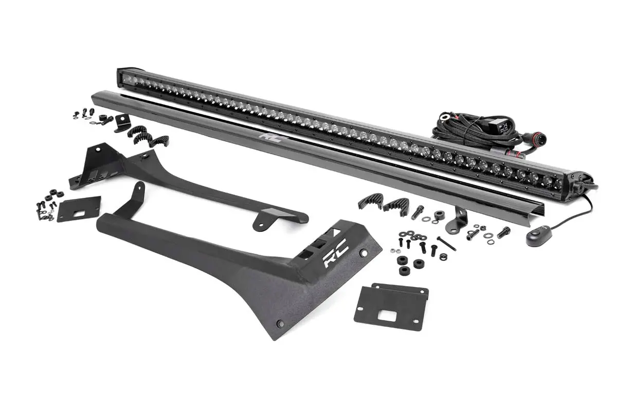 Led Light Kit - Windshield Mount - 50 Inch Blk Single Row - Jeep Gladiator Jt/Wrangler Jl (18-24) 1