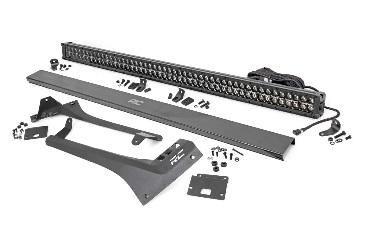 Led Light Kit - Windshield - 50 Inch Blk Dual Row - Amber Drl - Jeep Gladiator Jt/Wrangler Jl (18-24) 1