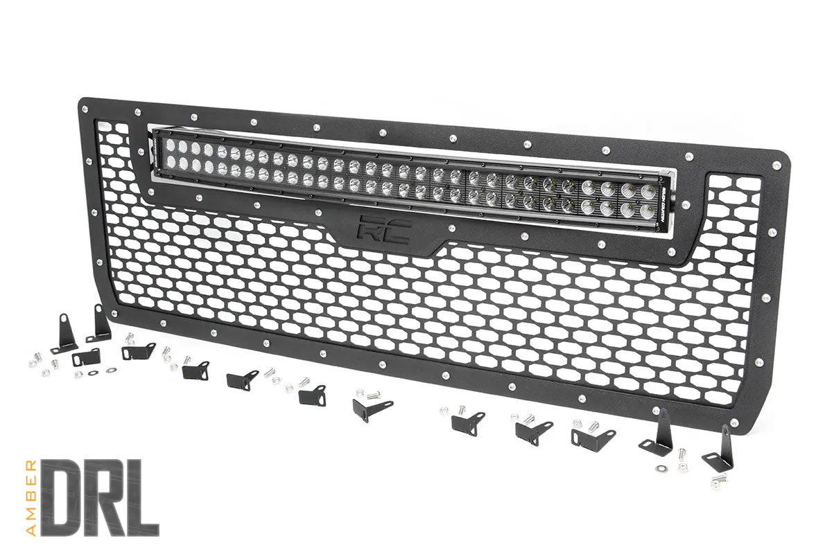 Mesh Grille - 30 Inch Dual Row Led - Black - Amber Drl - Gmc Sierra 1500 (14-15) 1