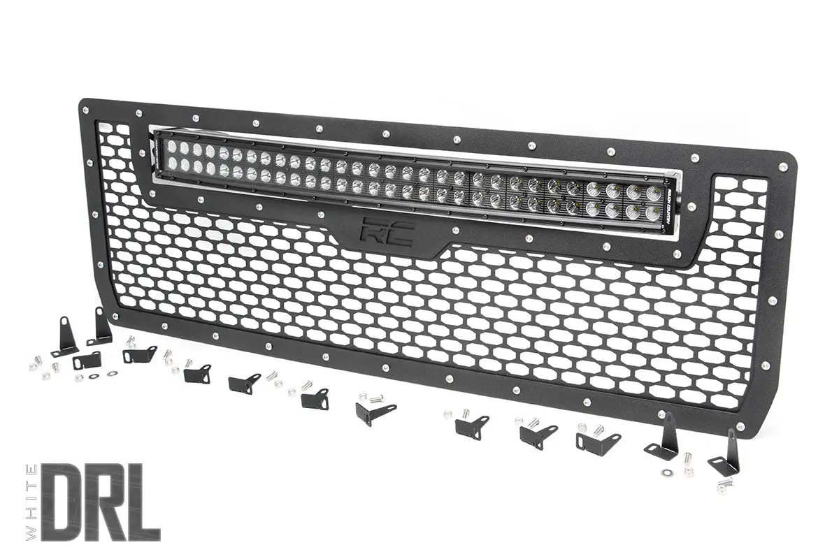 Mesh Grille - 30 Inch Dual Row Led - Black - White Drl - Gmc Sierra 1500 (14-15) 1