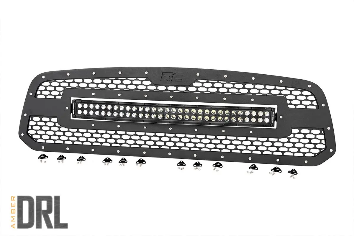 Mesh Grille - 30 Inch Dual Row Led - Black - Amber Drl - Ram 1500 2Wd/4Wd (13-18 & Classic) 1