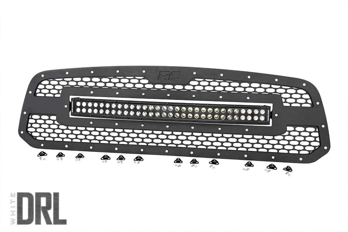 Mesh Grille - 30 Inch Dual Row Led - Black - White Drl - Ram 1500 2Wd/4Wd (13-18 & Classic) 1