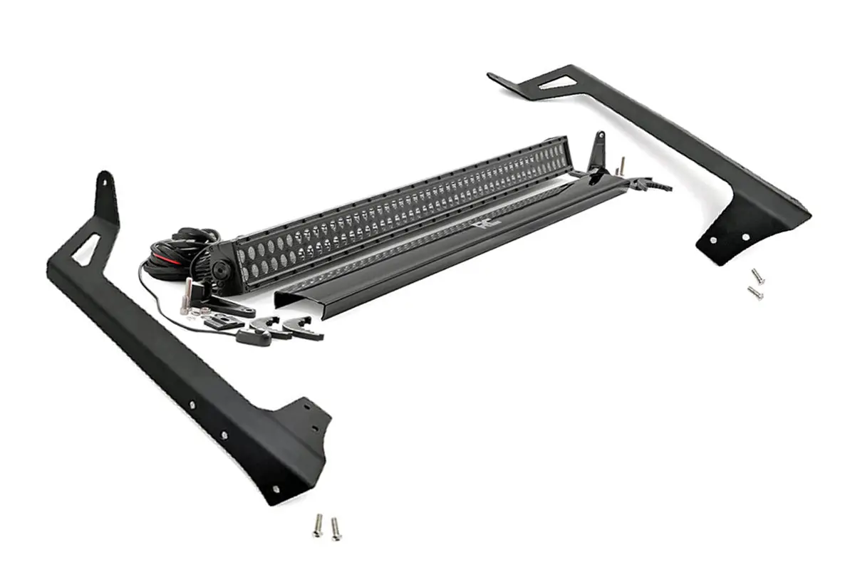 Led Light Kit - Windshield Mount - 50 Inch Black Dual Row - Jeep Wrangler Jk (07-18) 1