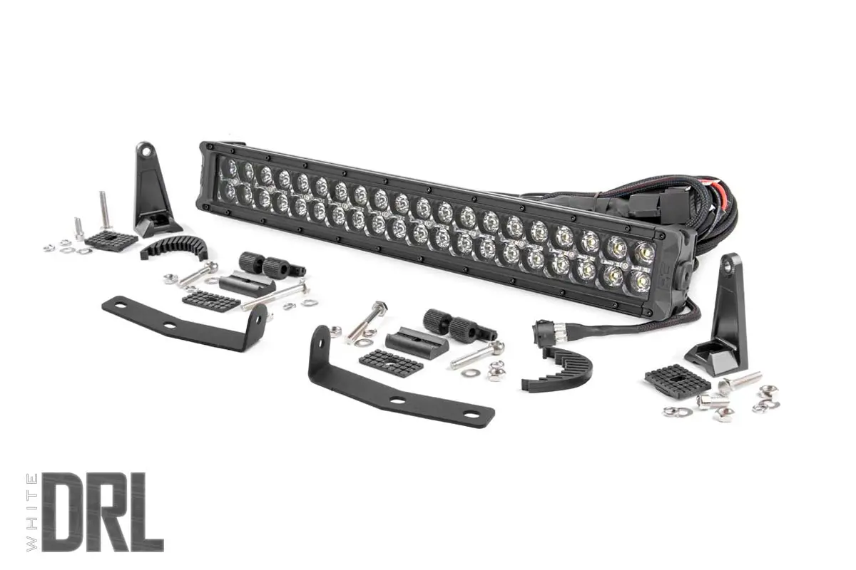 Led Light Kit - Bumper Mount - 20 Inch Black Dual Row - White Drl - Nissan Titan Xd (16-24) 1