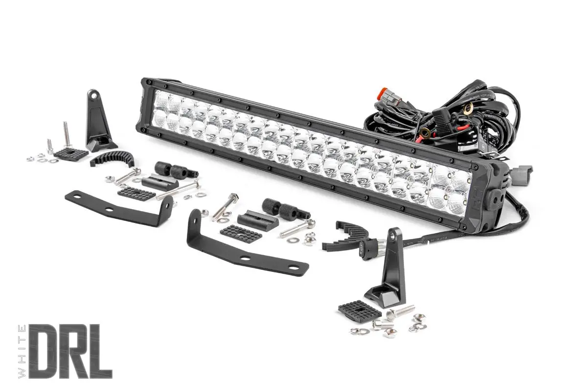 Led Light Kit - Bumper Mount - 20 Inch Chrome Dual Row - White Drl - Nissan Titan Xd (16-24) 1