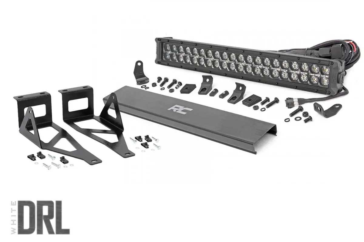 Led Light Kit - Bumper Mount - 2 Inch Black Dual Row - White Drl - Ford F-250/F-350 Super Duty (05-07) 1