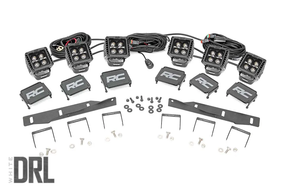 Led Light Kit - Fog Mount - Triple 2 Inch Black Pair - White Drl - Ford Raptor (17-20) 1