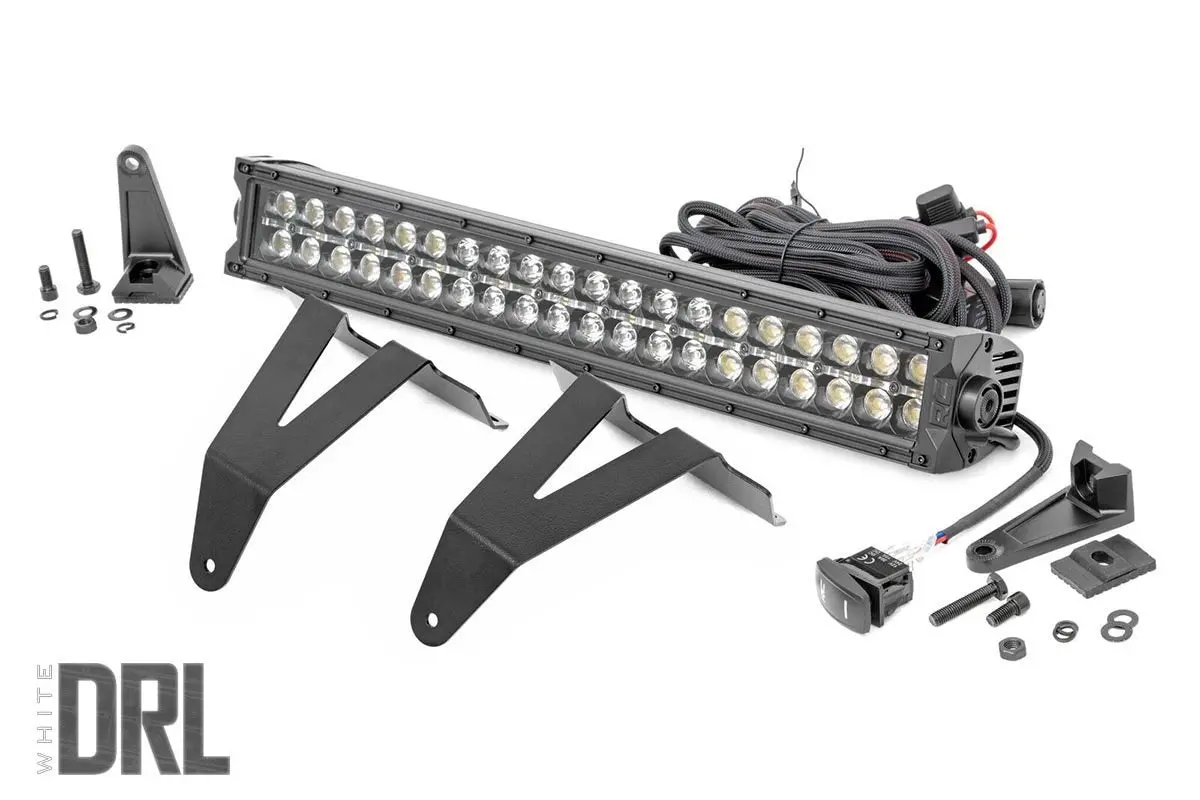 Led Light Kit - Bumper Mount - 20 Inch Black Dual Row - White Drl - Ram 1500 (19-24) 1