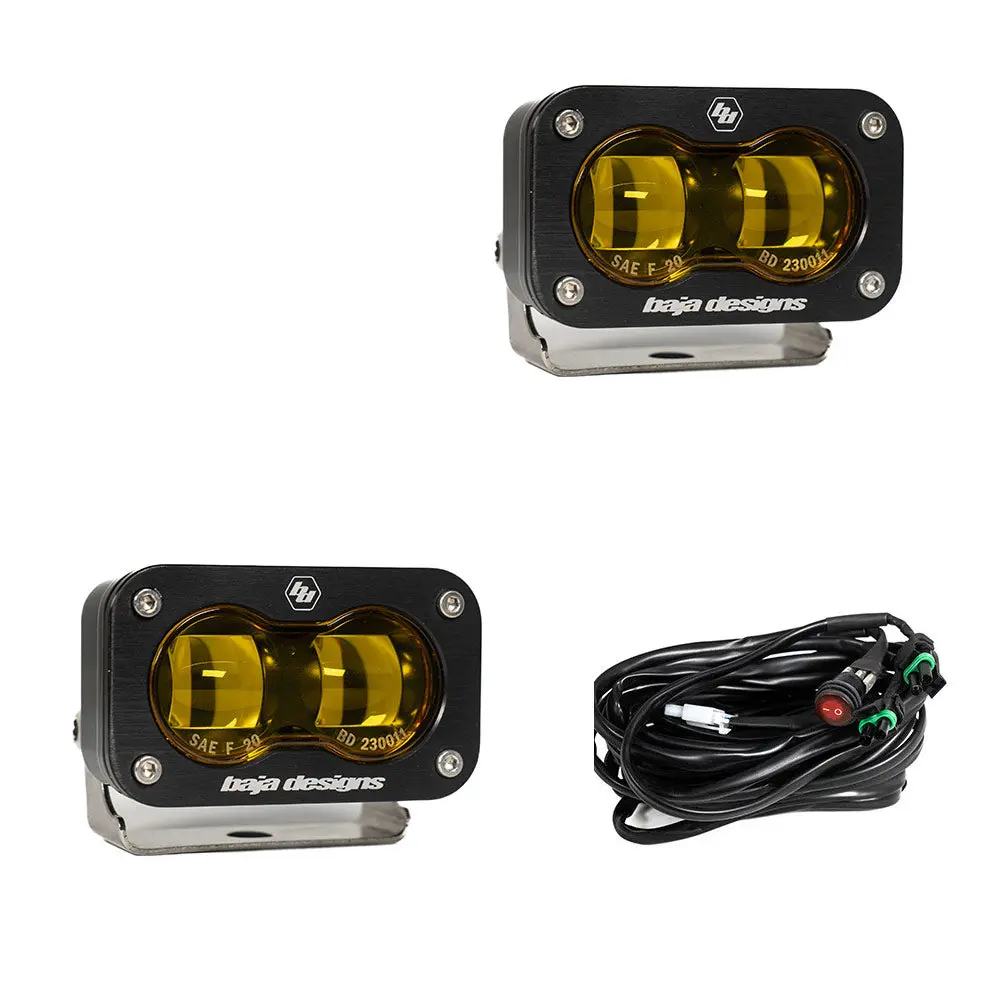 Baja Designs S2 Sae Led Auxiliary Light Pod (Amber) (Pair) 1