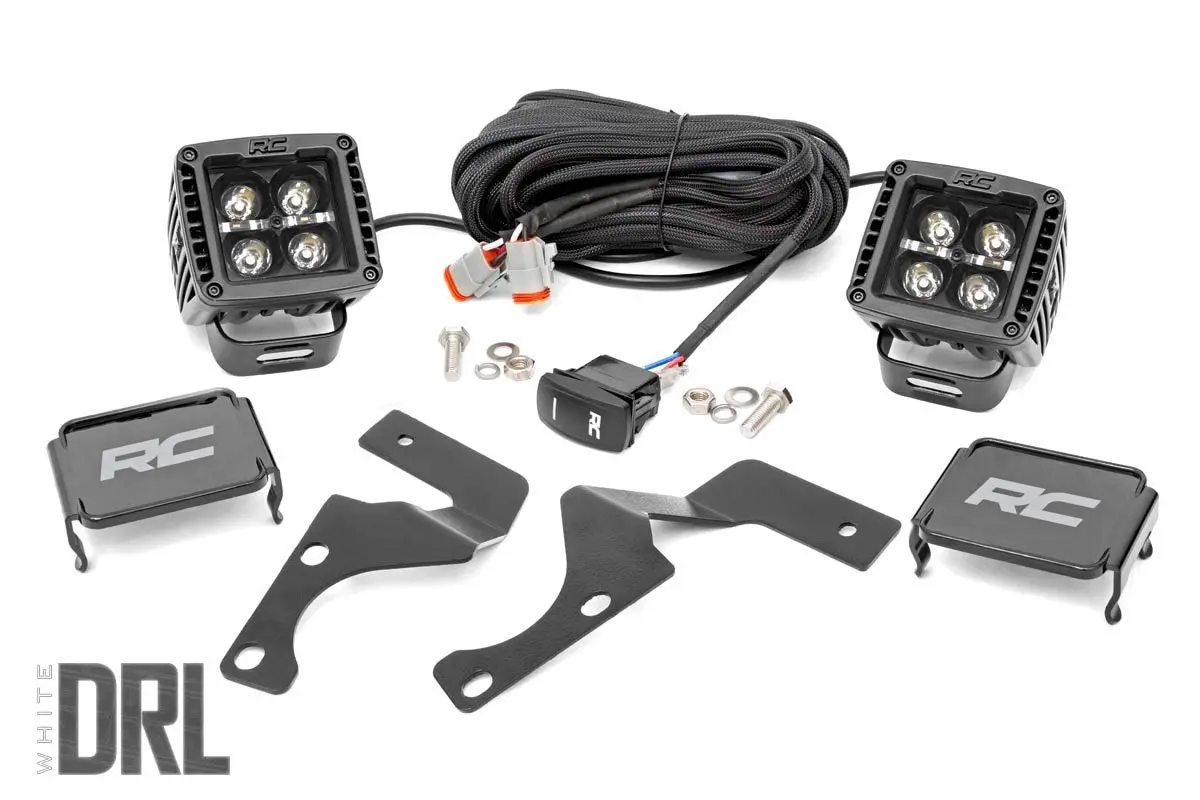 Led Light Kit - Ditch Mount - 2 Inch Black Pair - White Drl - Toyota 4Runner (10-24) 1