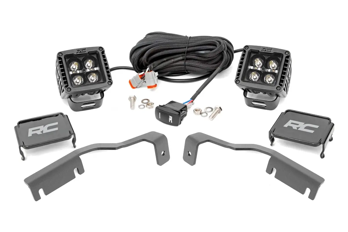 Led Light Kit - Ditch Mount - 2 Inch Black Pair - White Drl - Nissan Frontier (22-24) 1