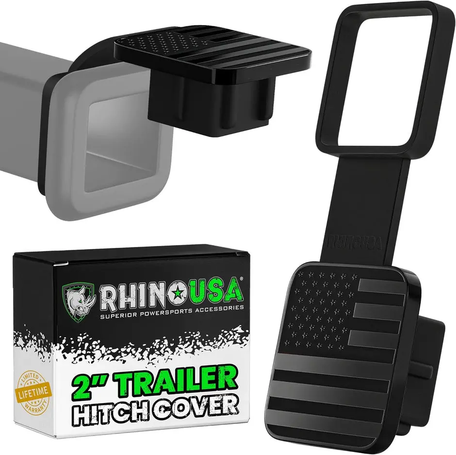 Rhino Usa 2" American Flag Hitch Cover - Black 1