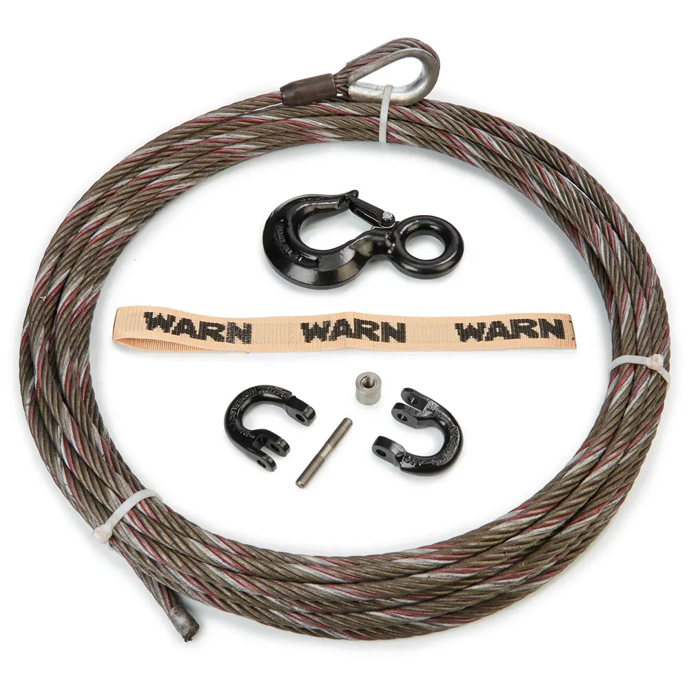 Warn 82784 Wire Rope Assembly 7/16 In Dia X 100 Ft With Coupling Link And Hook 1