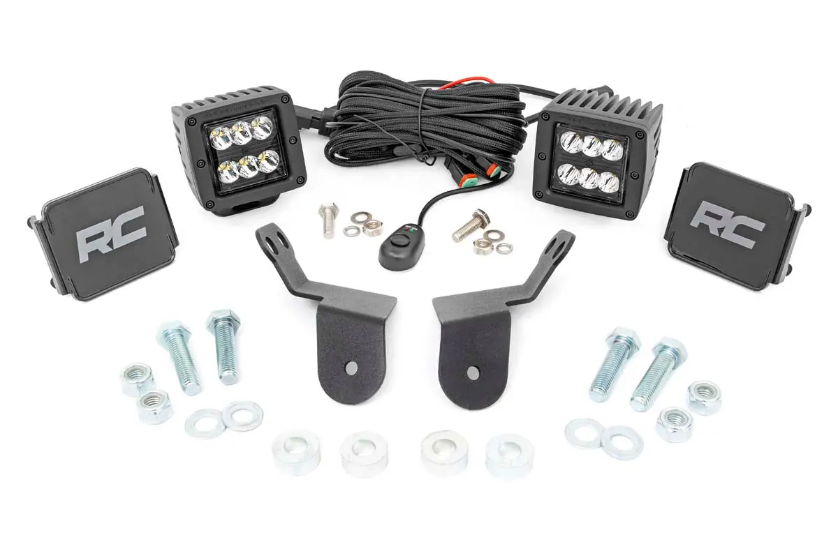 Led Light Kit - Cage Mount - 2 Inch Black Pair - Honda Pioneer 1