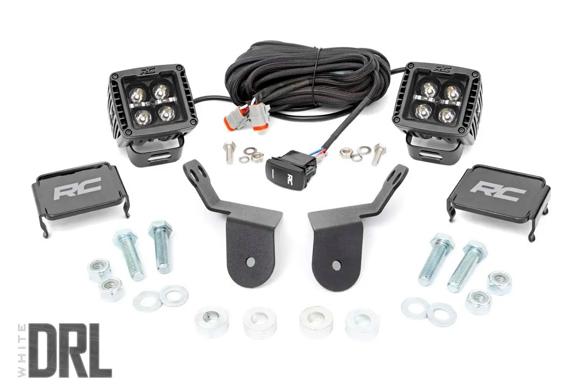 Led Light - Cage Mount - 2 Inch Black Pair - White Drl - Honda Pioneer 1000/1000-5 1
