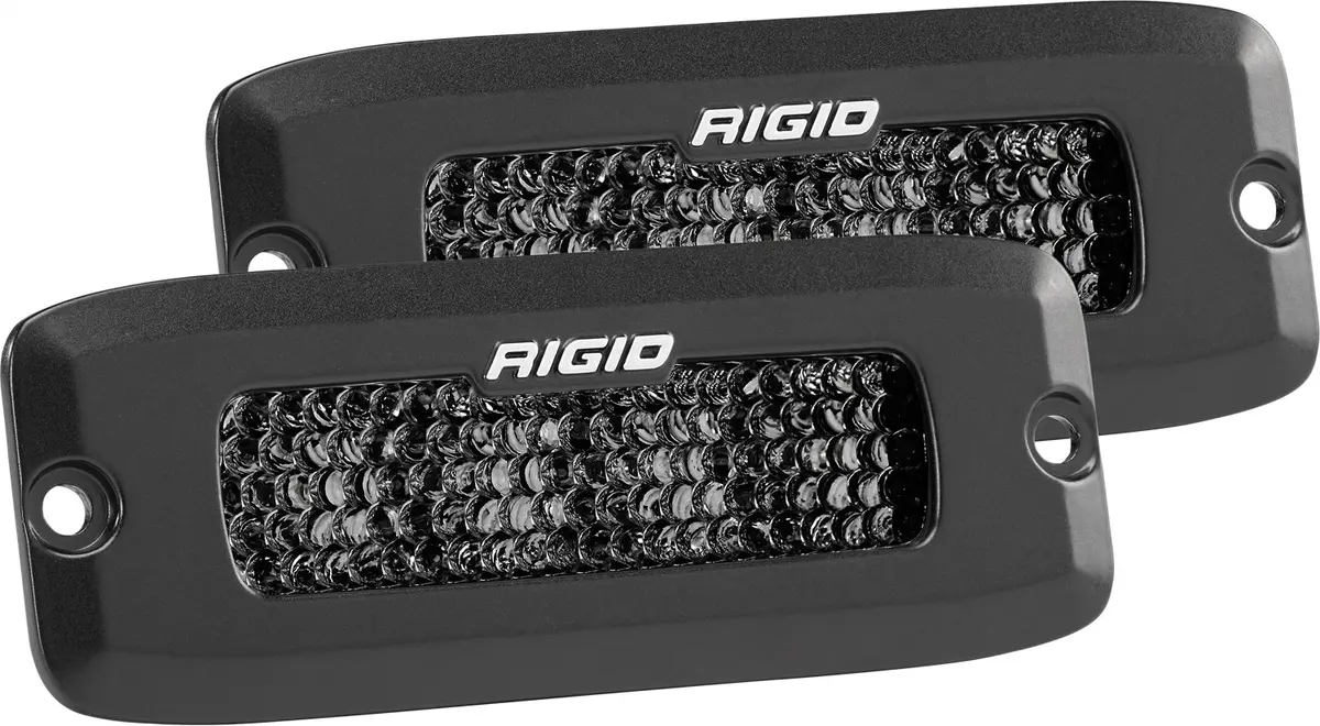 Rigid Industries 925513Blk Sr-Q Series Pro Midnight Edition, Spot Diffused, Flush Mount, Pair 1