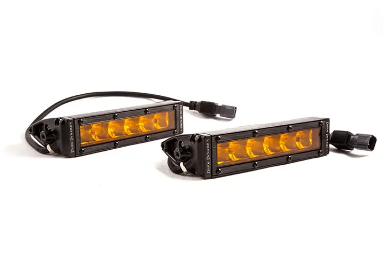 Diode Dynamics 6 In Led Light Bar Single Row Straight Ss6 - Amber Driving Light Bar (Pair) 1