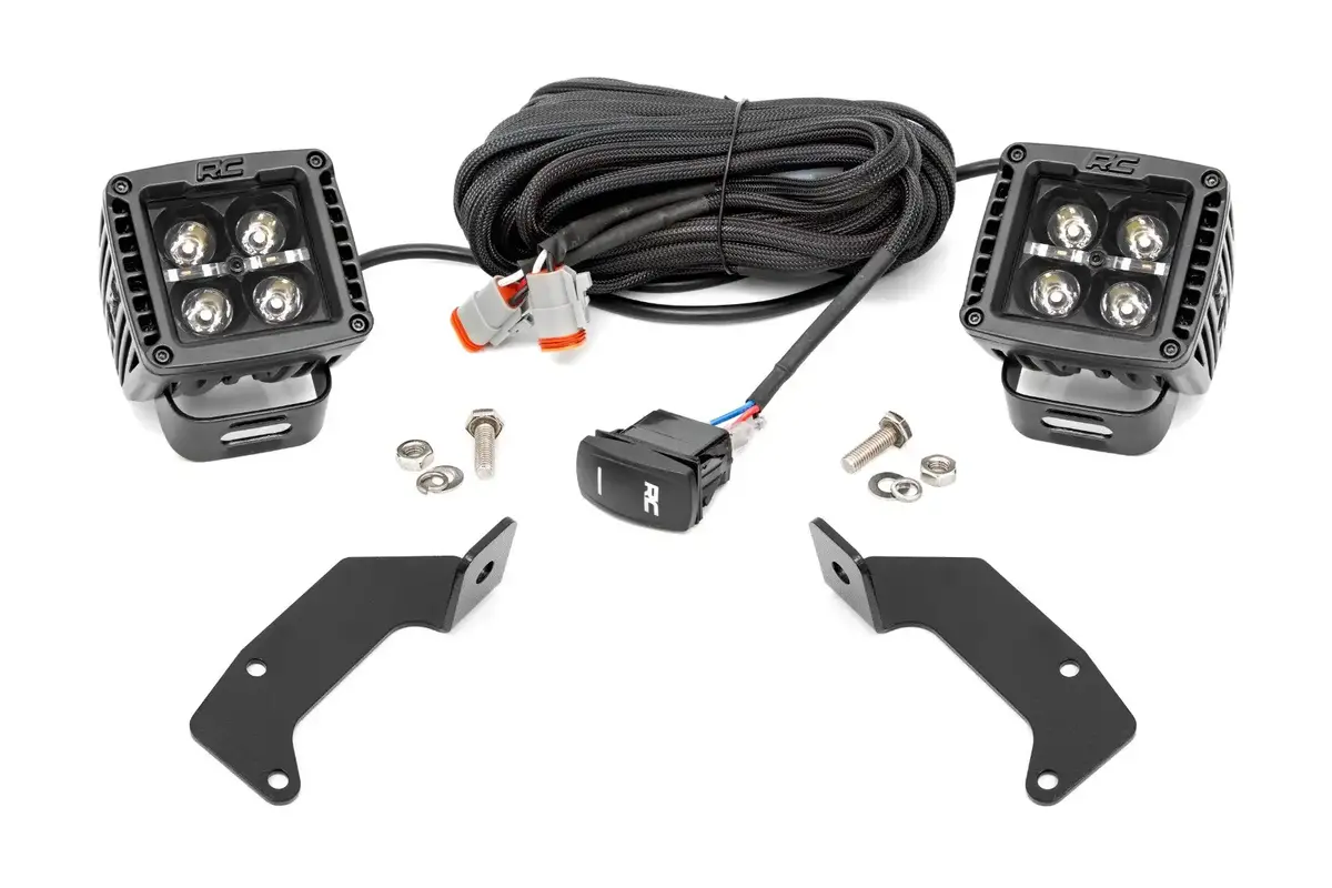Led Light Kit - Cage Mount - 2 Inch Black Pair - White Drl - Cfmoto Uforce 1000 1