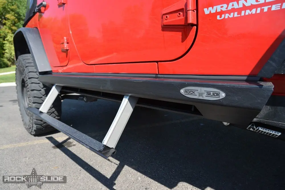 Step Slider Skid Plate Kit For 2007-18 Jeep Jk 4 Door Rock Slide Engineering 1