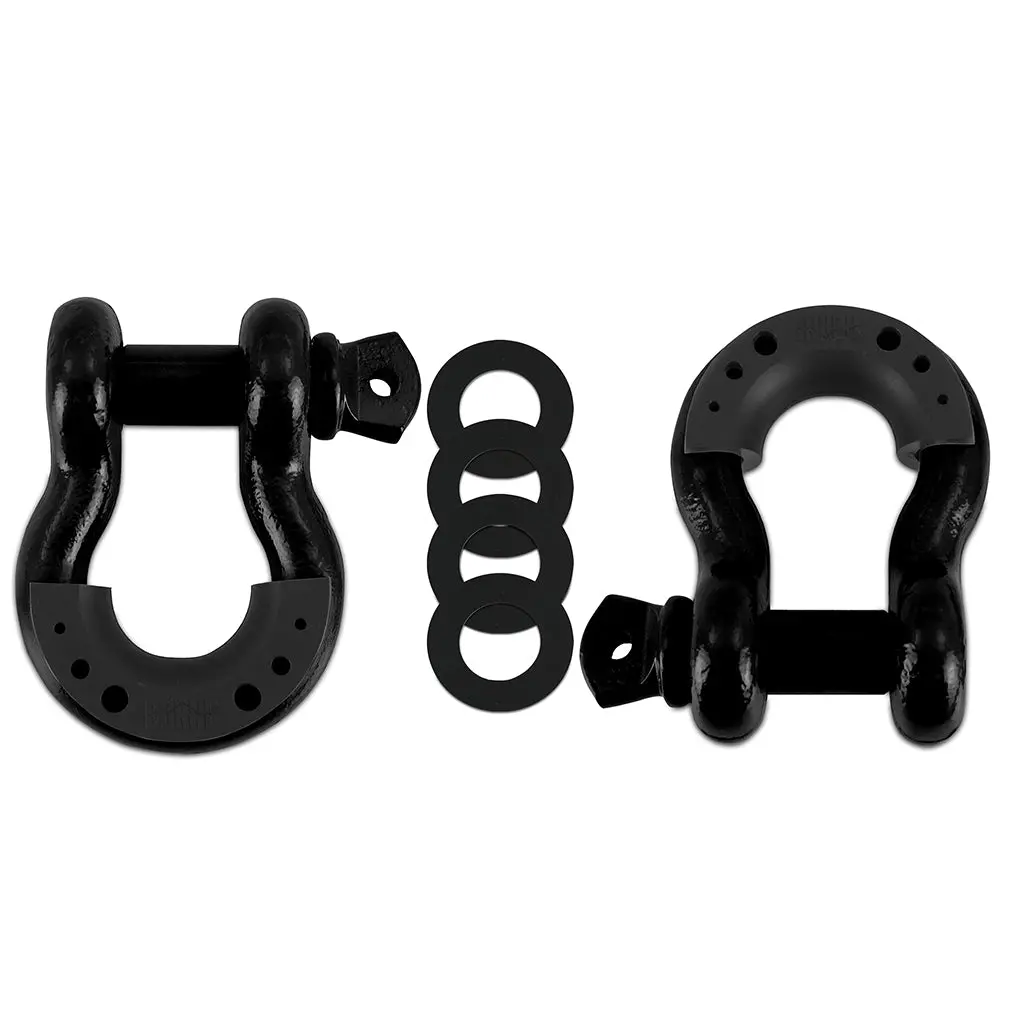 Mishimoto Bndr-Bk 3/4" Steel D-Ring Shackle Set, 2 Pieces, Black 1