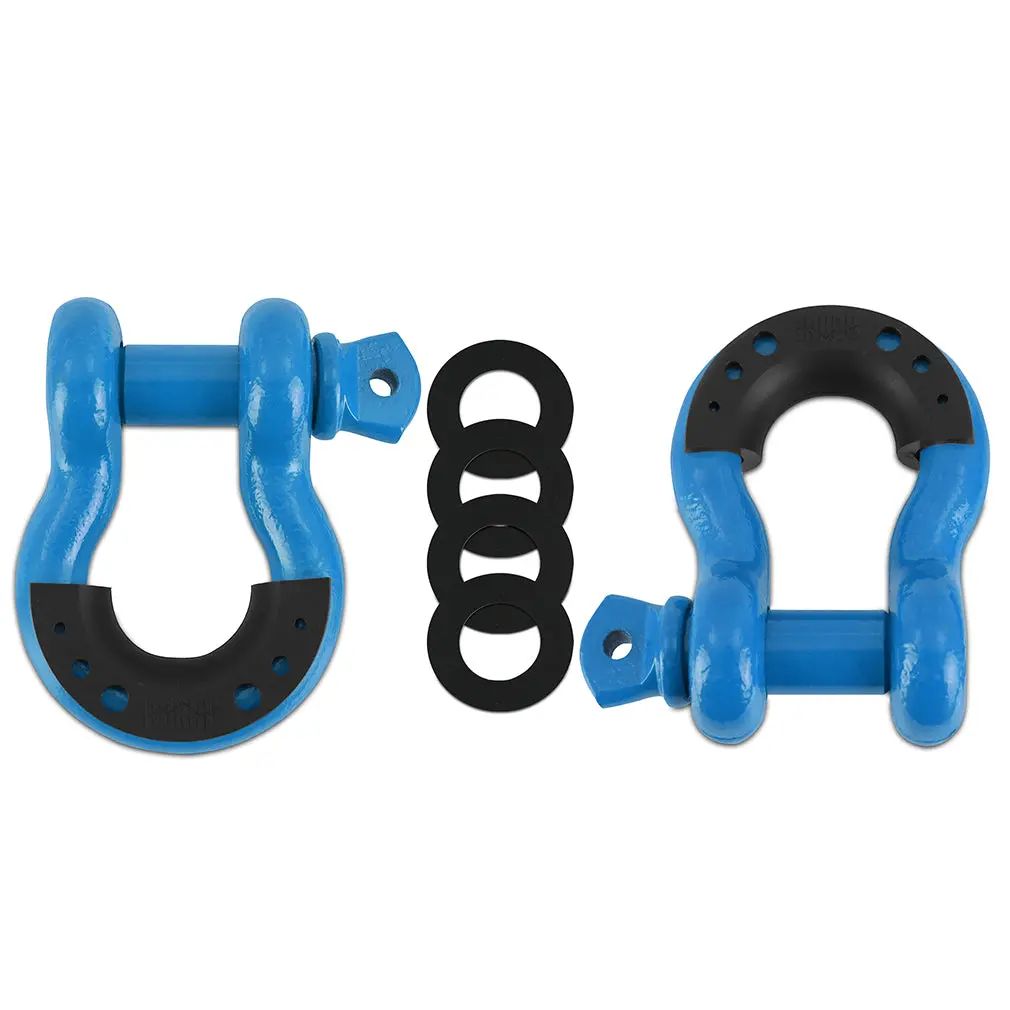 Mishimoto Bndr-Bl 3/4" Steel D-Ring Shackle Set, 2 Pieces, Blue 1