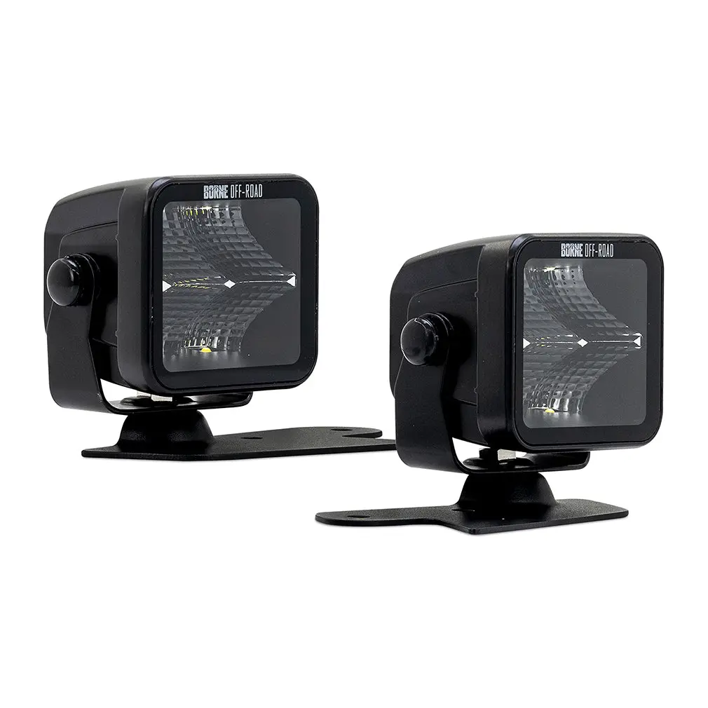 Mishimoto Bnlt-Br-21-Dt2f Borne Off-Road Direct-Fit Ford Bronco Ditch Light Set (2), 3X3 Flood 1