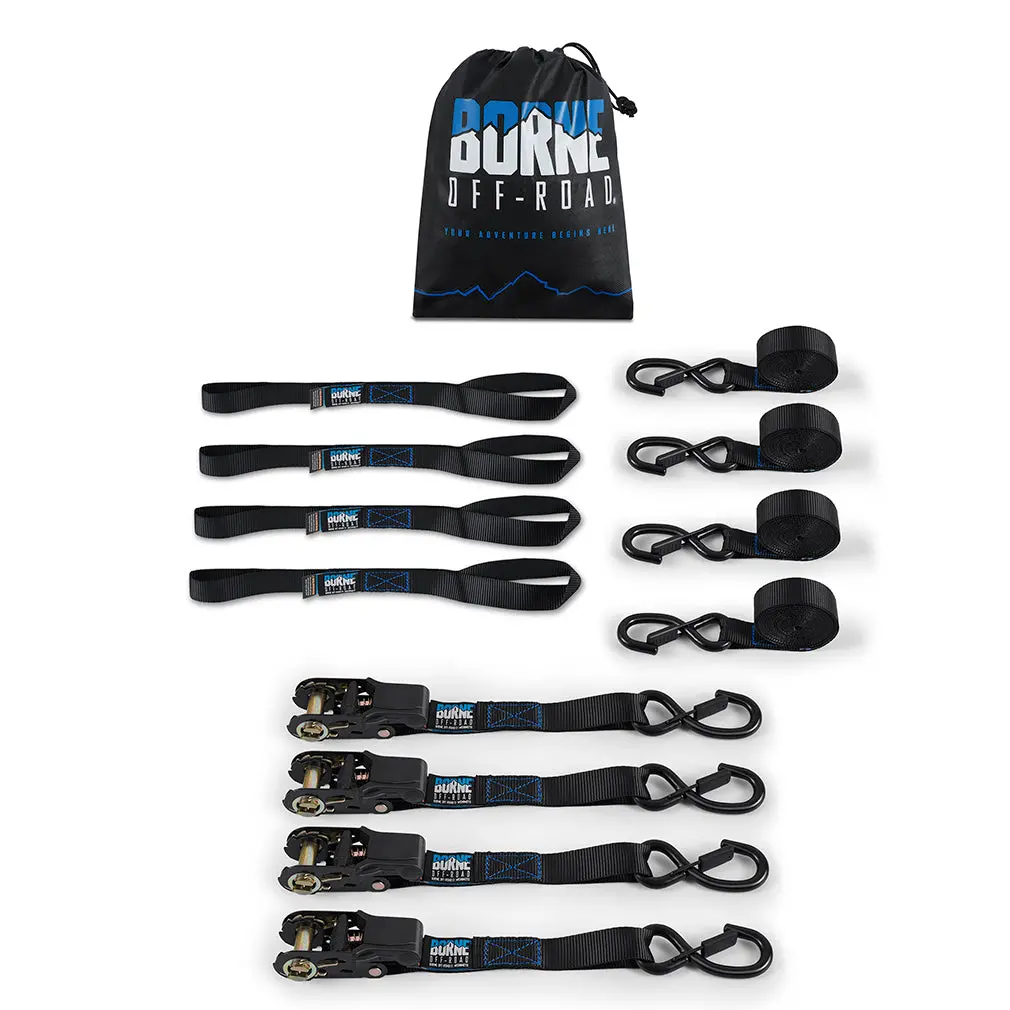 Mishimoto Bnrtc-Tdmd-4Bk Borne Off-Road Medium-Duty Ratchet Tie-Down Kit (4-Pack), Black 1