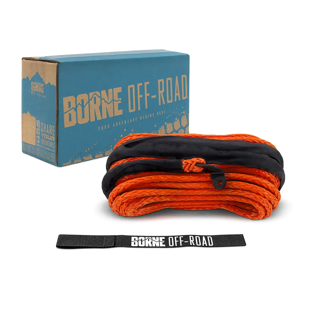 Mishimoto Bnwn-Sr-38-85Or Borne Off-Road Replacement Synthetic Winch Rope, 3/8" X 85Ft, Orange 1