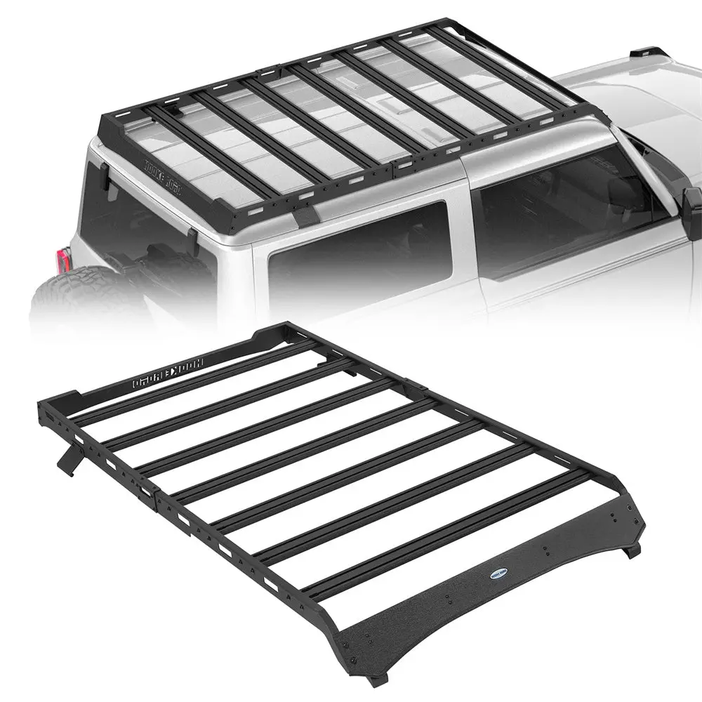 Aftermarket Aluminum Roof Rack Luggage Rack For 2021-2026 Ford Bronco 2-Door Hard Top - Hooke Road 1