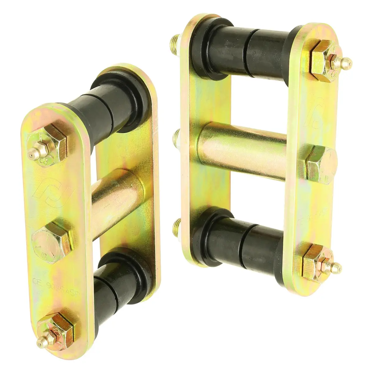 Rockjock Hd Leaf Spring Shackles, 76-86 Cj Front, Incl. Urethane Bushings, Hd Greasable Bolts, Pair 1