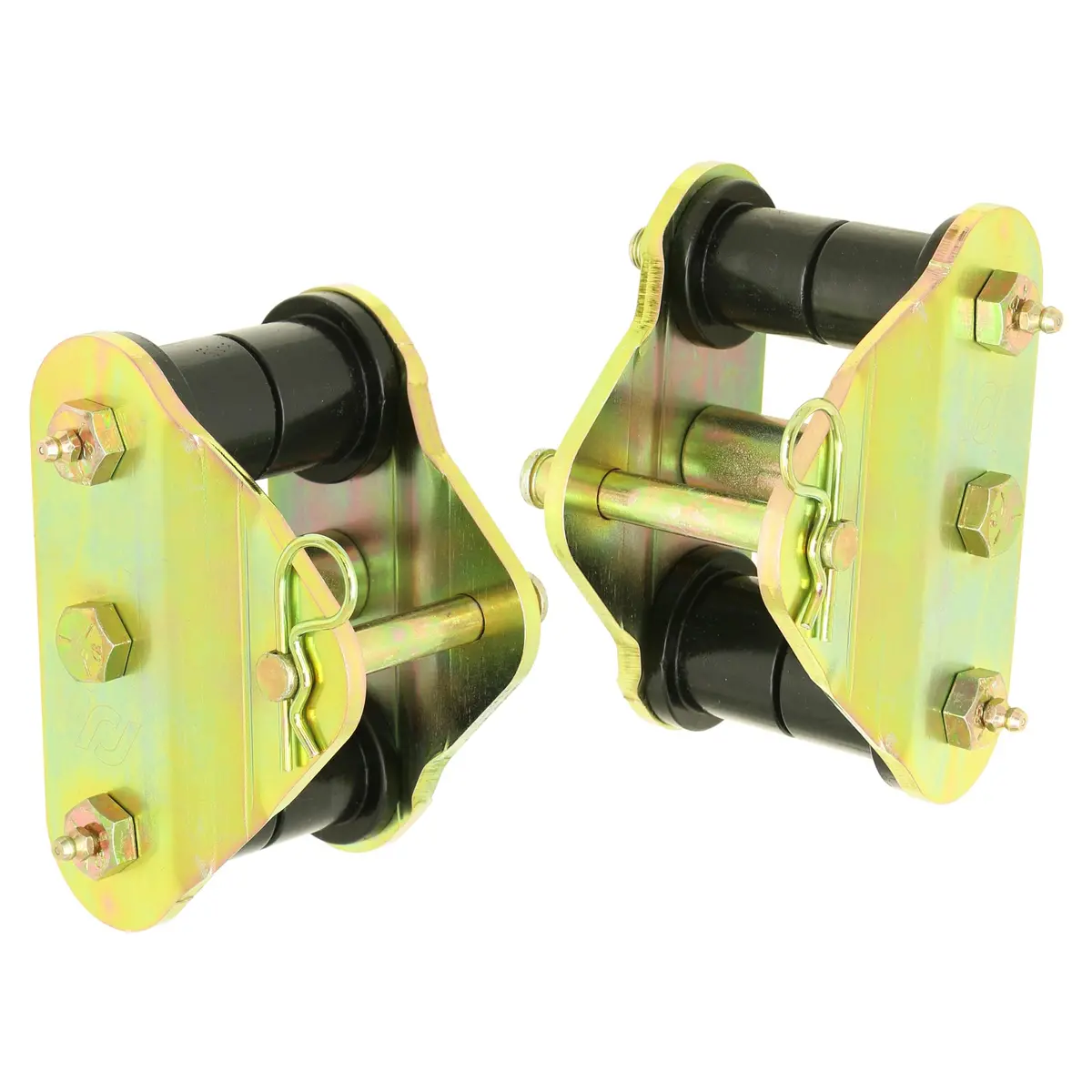 Rockjock Hd Leaf Spring Shackles, Yj Front, Incl. Urethane Bushings, Hd Greasable Bolts, Pair, For Use W/ Ce-9033F Or Ce-9033D 1