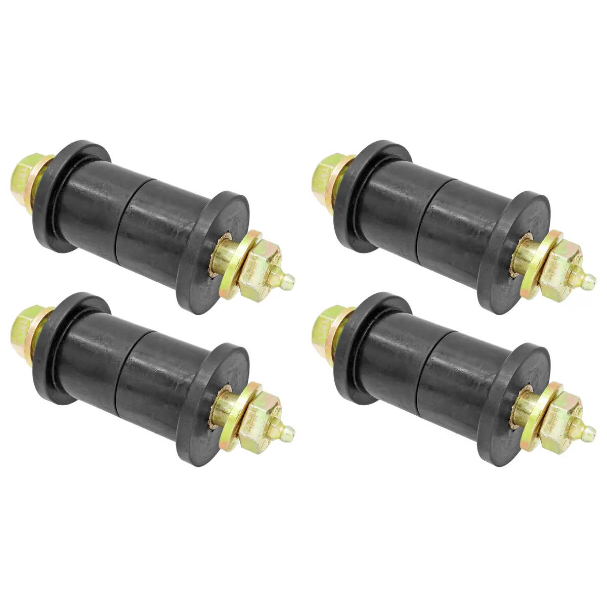 Rockjock Leaf Spring Main Eye Bushing Kit, Yj, Incl. Urethane Bushings, Greasable Hardware, Set Of 4 1