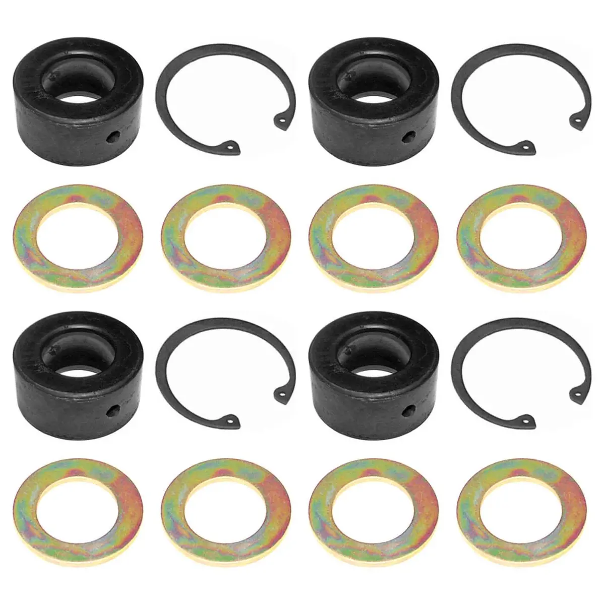 Johnny Joint Rebuild Kit, Narrow, 2 In., 4-Pack, Incl. 4 Bushings, 8 Side Washers, 4 Snap Rings 1