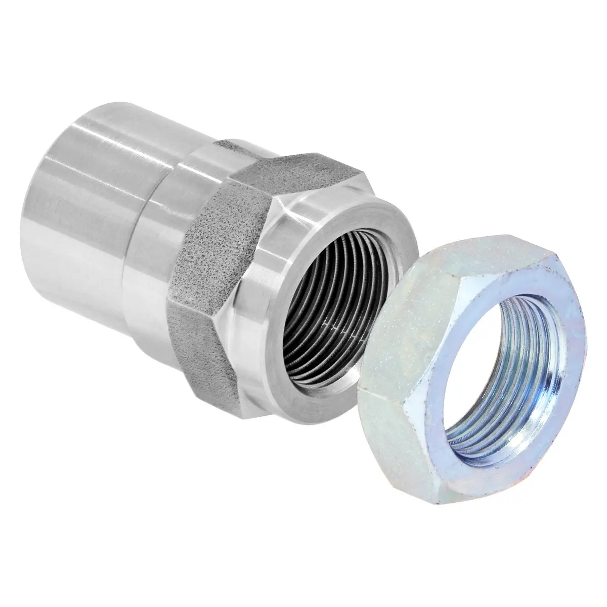 Rockjock Threaded Bung With Jam Nut, 1 In.-14, Rh Thread, Set 1