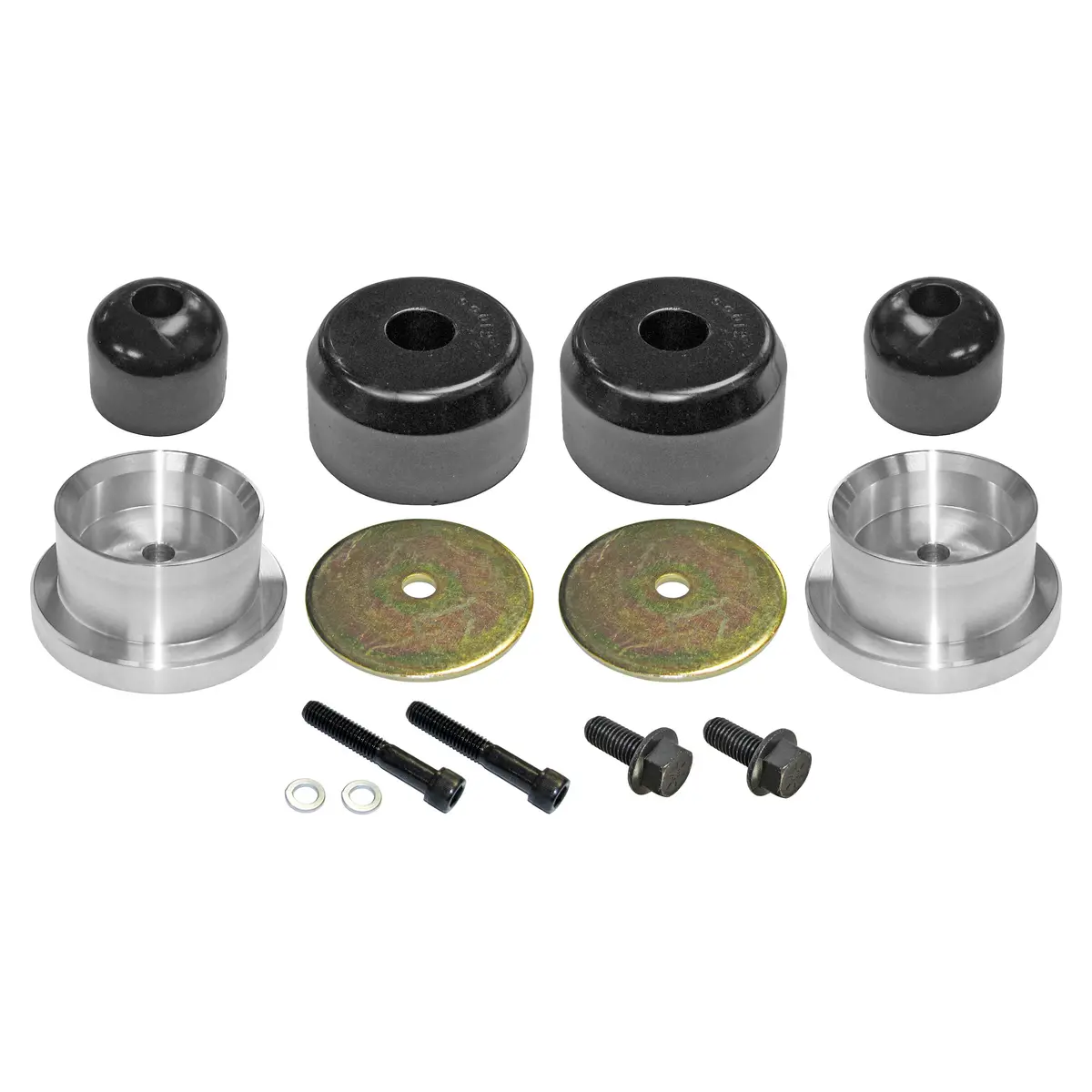 Rockjock Bump Stop Kit, Tj/Lj Rear, Incl. Polyurethane Rockjock Bump Stops, Aluminum Spacers, Hardware 1