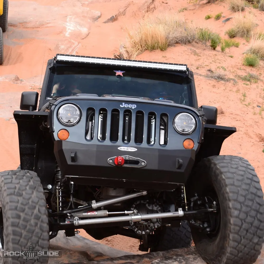 Jeep Jk Shorty Front Bumper For 07-18 Wrangler Jk With Winch Plate No Bull Bar Rigid Series Rock Slide Engineering 1