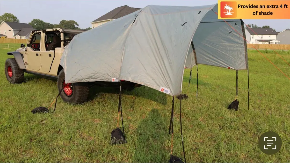 Tailgate Tent Extension For Wranglers And Broncos Gray Trail Gear Oasis 1