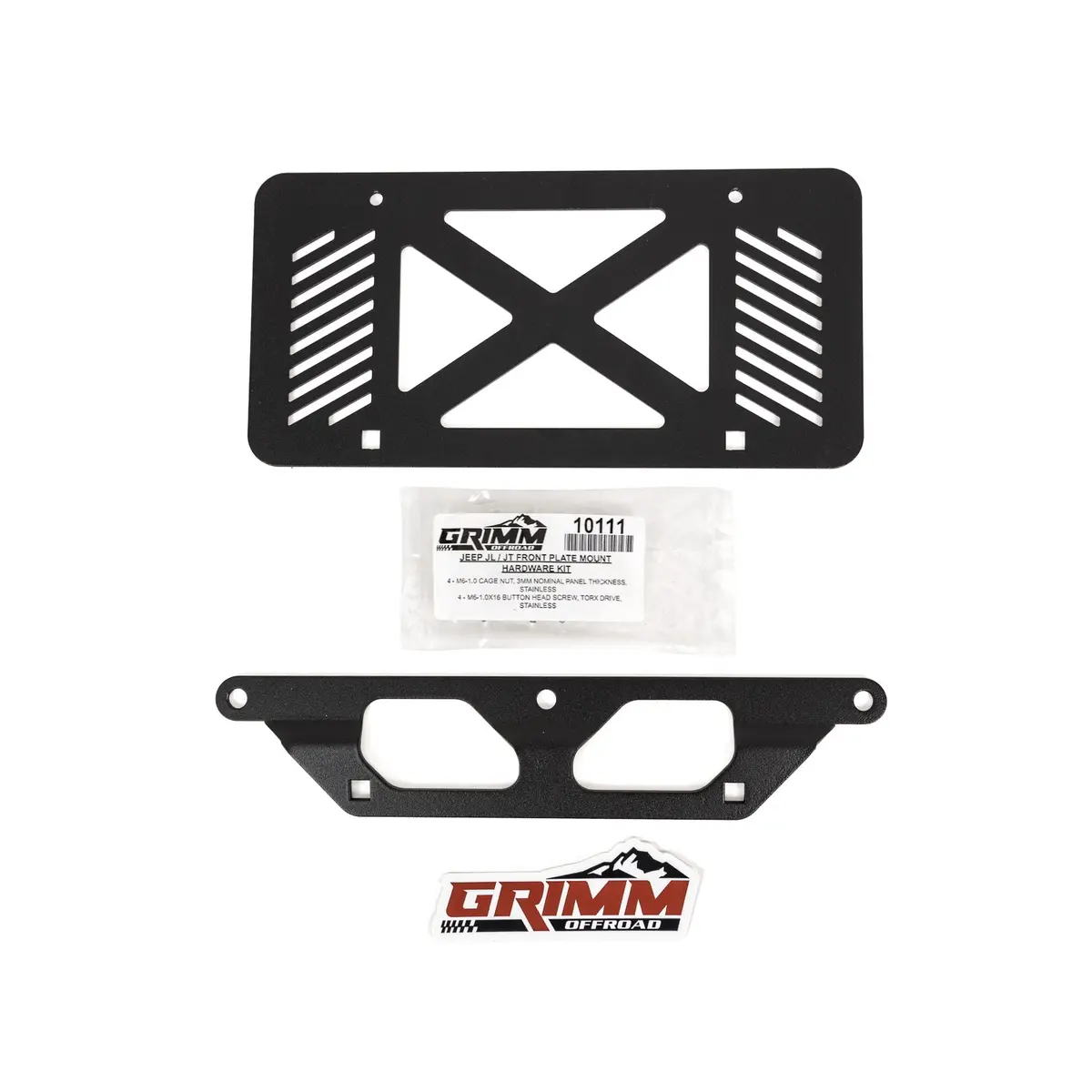 Grimm Offroad 2021+ Ford Bronco Steel Front Bumper License Plate Mount 1
