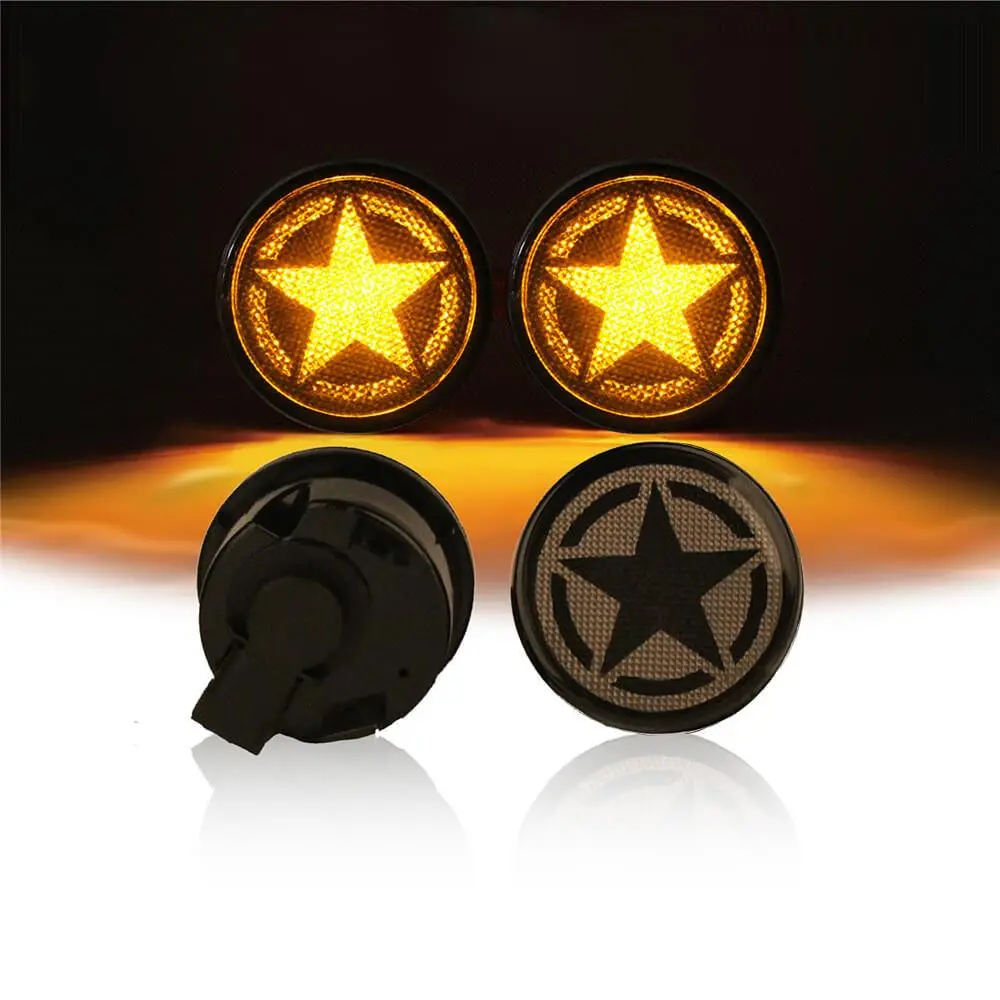 Hooke Road Star Led Smoke Turn Signal Lights(07-18 Jeep Wrangler Jk) 1